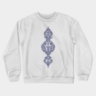 Navy Doodle on Grey Crewneck Sweatshirt